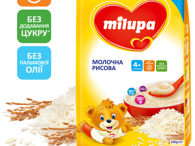 Мілупа каша молочна рисова 210г з 4 міс