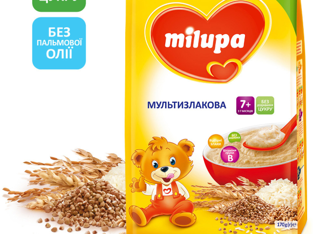 Мілупа каша безмолочна мультизлакова 170г з 7 міс