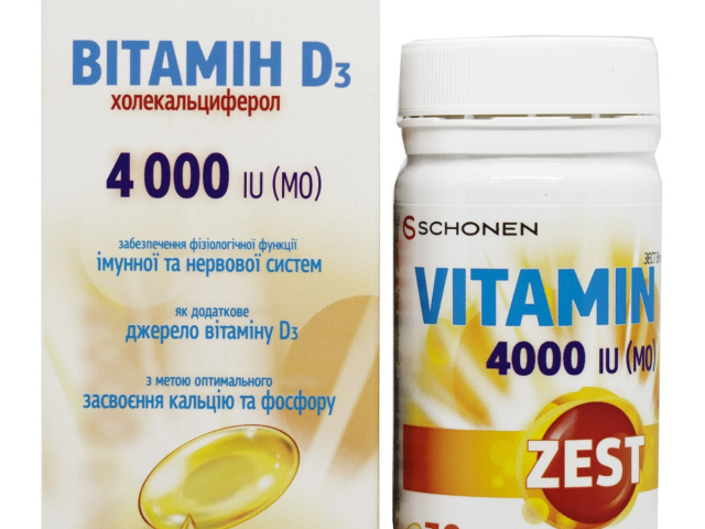 Зест Вітамін D3 капс жувальні 4000МО фл №30