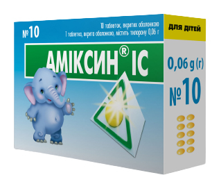Аміксин IC табл в/о 0,06г дитячий №10
