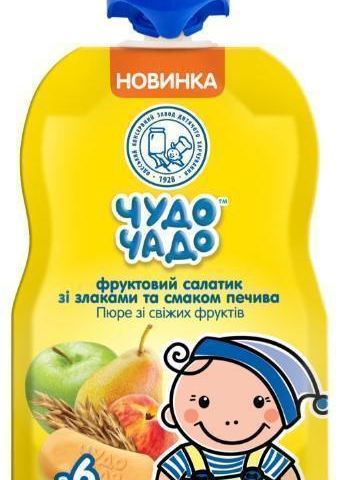 Пюре Чудо-Чадо фруктовий салатик з печивом та злаками 90г